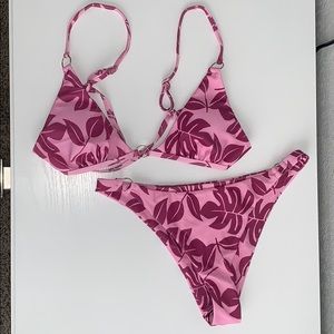 NEW Shein Pink Leaf Bikini